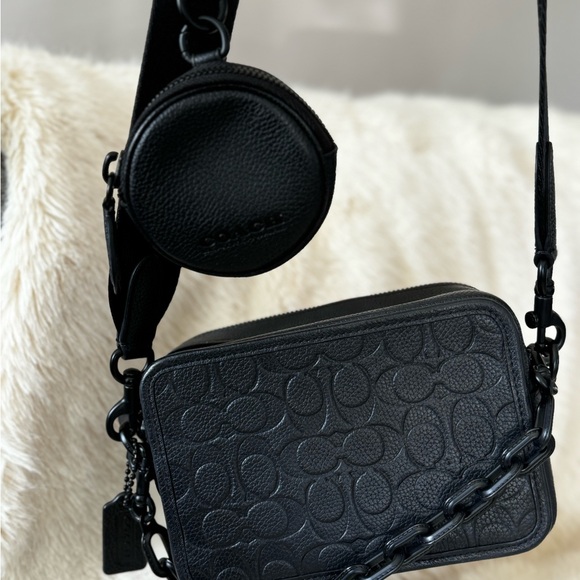 Coach Charter Crossbody With Hybrid Pouch In Signature Leather - BLACK - Picture 11 of 14
